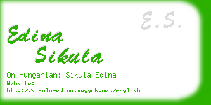 edina sikula business card